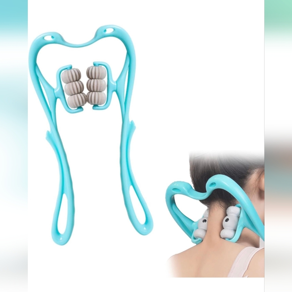 6 Wheel Manual Roller Pressure Point Therapy Shoulder Neck Massager